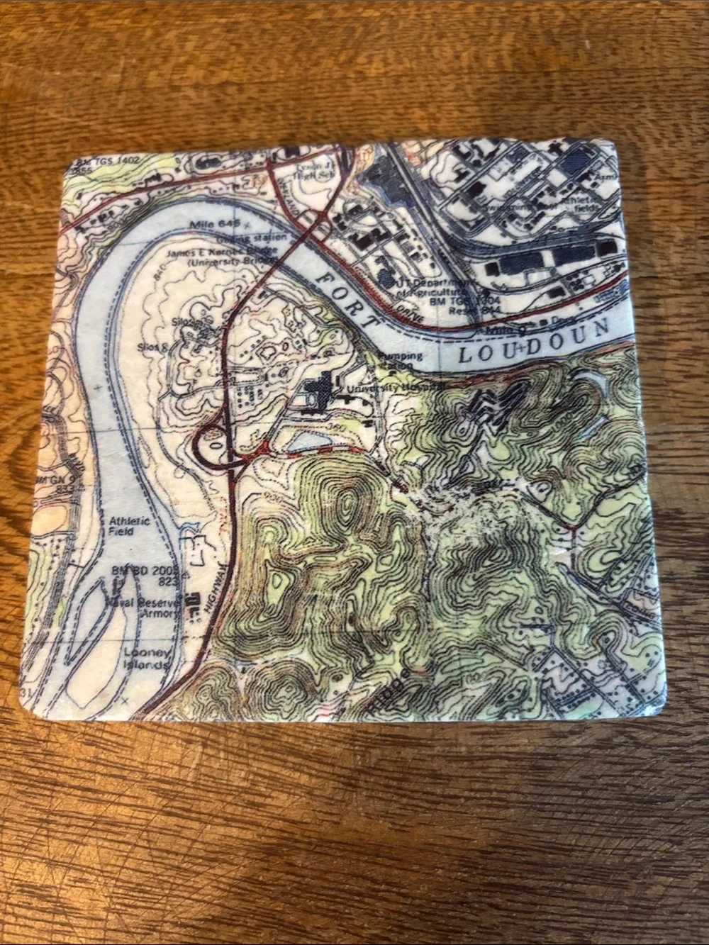 Knoxville Map Coaster Set - Vintage City Map Design - Set of 4